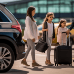 Streamlining Your Travel: The Ultimate Guide To Paris Airport Pickup 2 Benefits of Using a Private Airport Pickup Transfer Service associated to Streamlining Your Travel, a happy family of four with their luggage, walking out of the airport and being greeted by a friendly driver holding a sign with their name, emphasizing the convenience and personalized service of the transfer service, Landscape Photography, Nikon D850 with 70-200mm lens